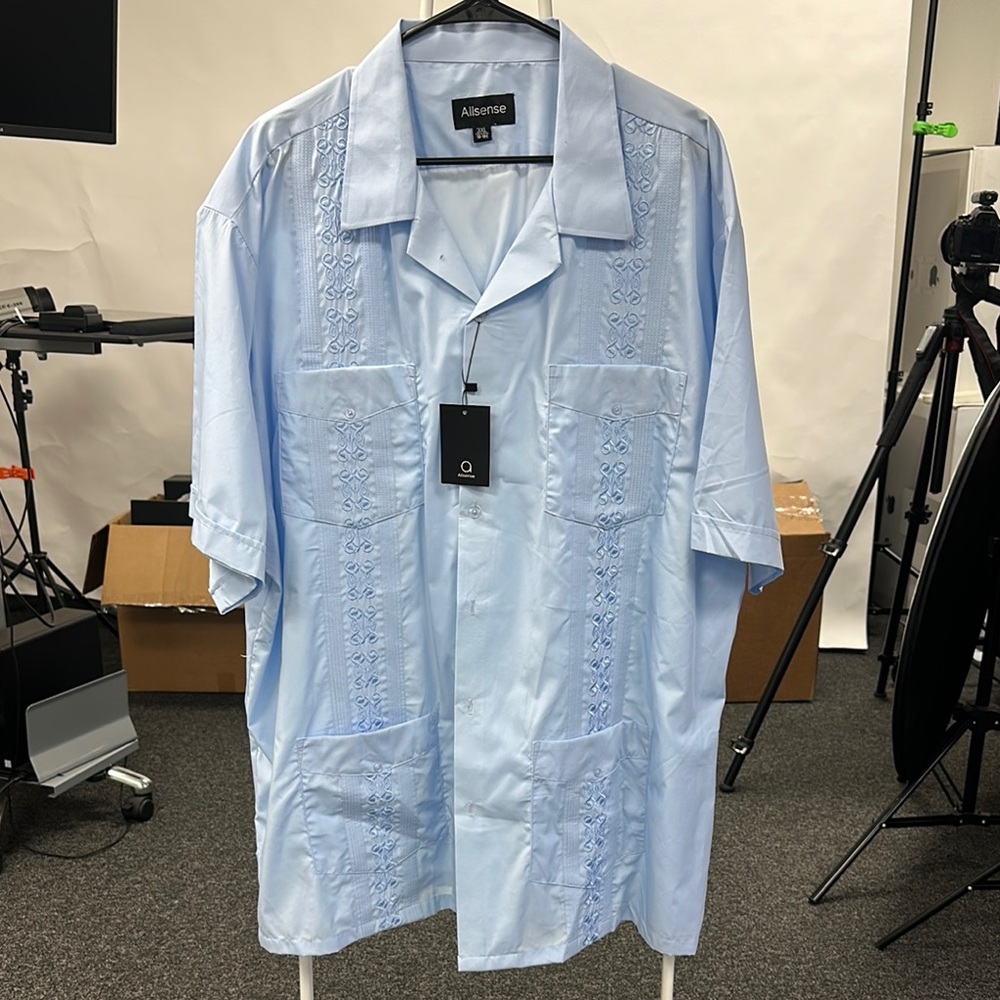 Light Blue Men's Guayabera Shirt
